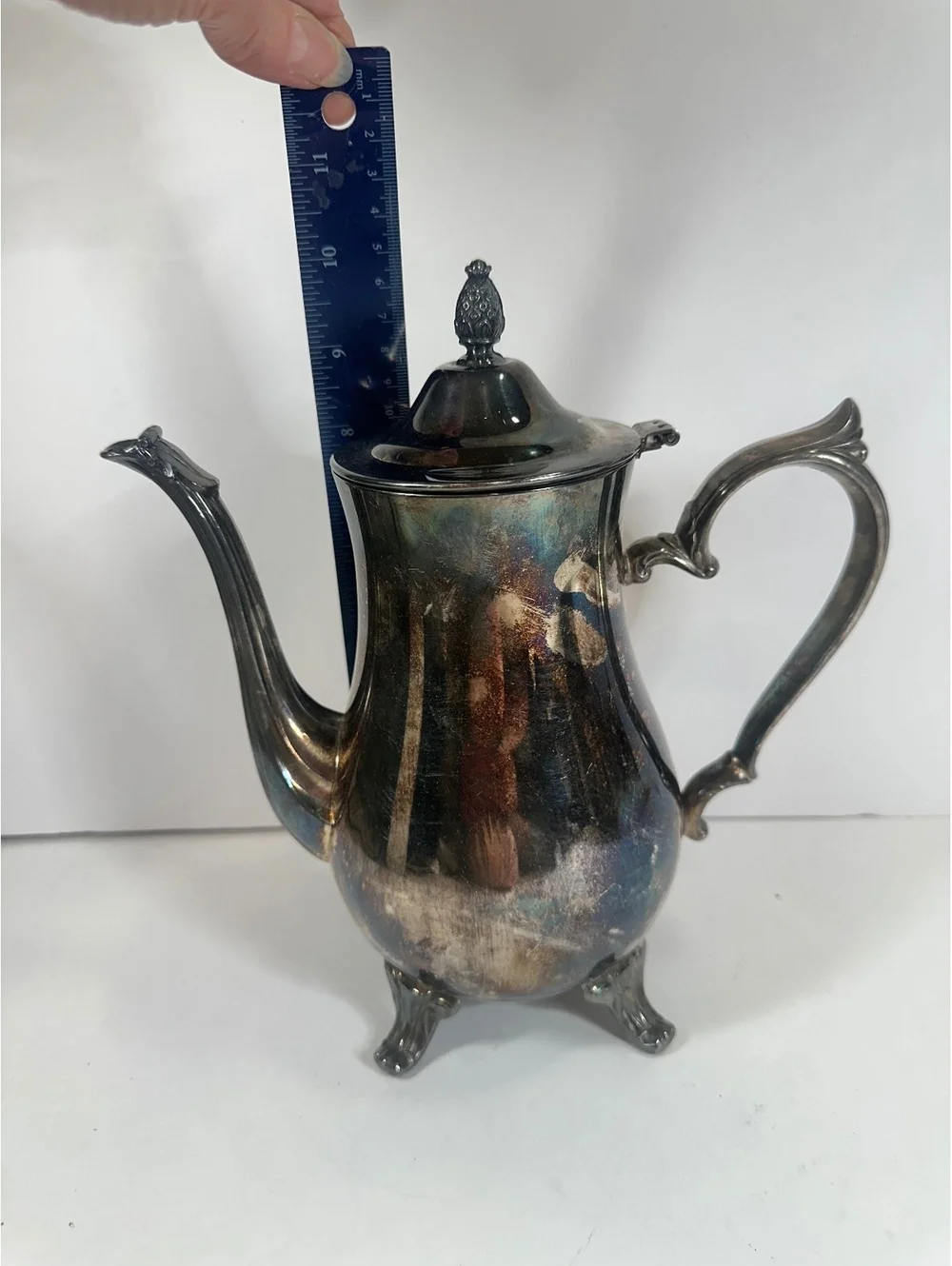 Vtg International Silver Co 4 Piece Tea Set Creamer Sugar Tray Victorian Decor